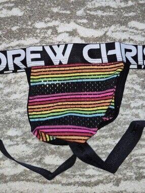 Andrew Christian Men's CHILL Stripe Jockstrap Underwear New Size XL